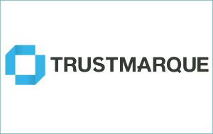 Logo depicting a company accredited by The Cyber Scheme called Trustmarque