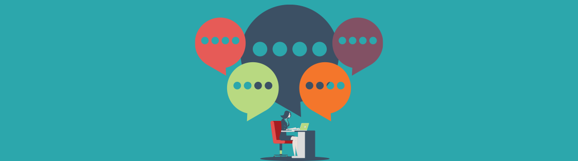 The Cyber Scheme brand image depicting speech bubbles