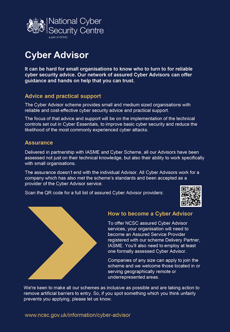 cyber advisor info leaflet